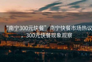 “南宁300元快餐”南宁快餐市场热议，300元快餐现象观察