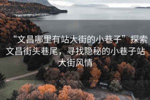 “文昌哪里有站大街的小巷子”探索文昌街头巷尾，寻找隐秘的小巷子站大街风情