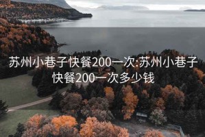 苏州小巷子快餐200一次:苏州小巷子快餐200一次多少钱