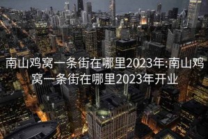 南山鸡窝一条街在哪里2023年:南山鸡窝一条街在哪里2023年开业