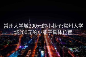 常州大学城200元的小巷子:常州大学城200元的小巷子具体位置