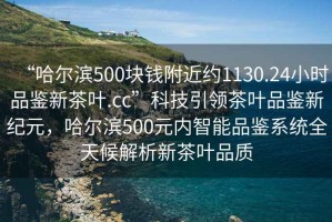 “哈尔滨500块钱附近约1130.24小时品鉴新茶叶.cc”科技引领茶叶品鉴新纪元，哈尔滨500元内智能品鉴系统全天候解析新茶叶品质