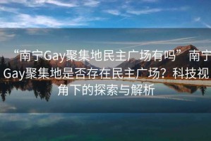 “南宁Gay聚集地民主广场有吗”南宁Gay聚集地是否存在民主广场？科技视角下的探索与解析