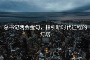 总书记两会金句，指引新时代征程的灯塔