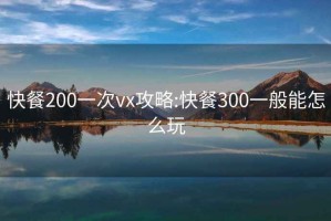 快餐200一次vx攻略:快餐300一般能怎么玩