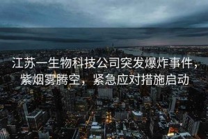 江苏一生物科技公司突发爆炸事件，紫烟雾腾空，紧急应对措施启动