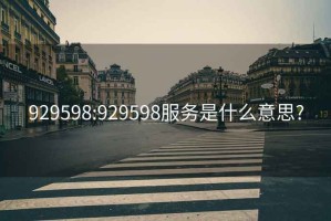 929598:929598服务是什么意思?