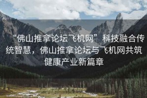 “佛山推拿论坛飞机网”科技融合传统智慧，佛山推拿论坛与飞机网共筑健康产业新篇章