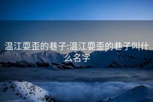 温江耍歪的巷子:温江耍歪的巷子叫什么名字