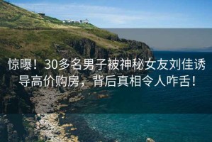 惊曝！30多名男子被神秘女友刘佳诱导高价购房，背后真相令人咋舌！