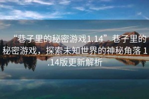 “巷子里的秘密游戏1.14”巷子里的秘密游戏，探索未知世界的神秘角落 1.14版更新解析