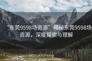 “东莞9598场资源”揭秘东莞9598场资源，深度探索与理解