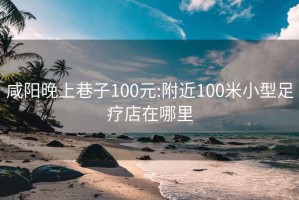 咸阳晚上巷子100元:附近100米小型足疗店在哪里