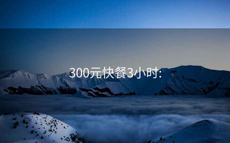 300元快餐3小时: