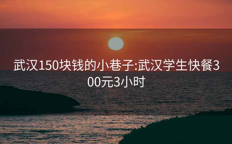 武汉150块钱的小巷子:武汉学生快餐300元3小时