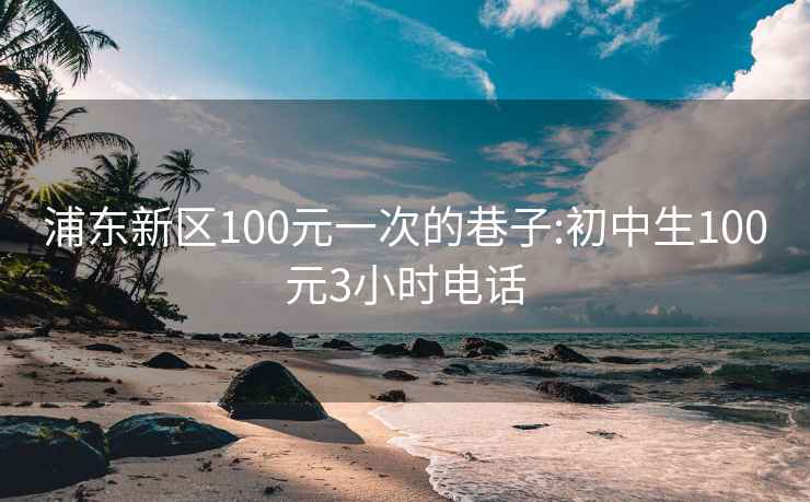 浦东新区100元一次的巷子:初中生100元3小时电话