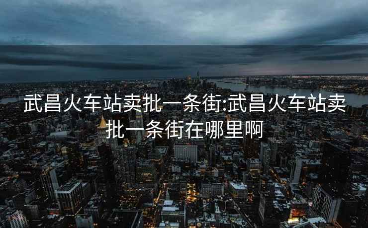 武昌火车站卖批一条街:武昌火车站卖批一条街在哪里啊