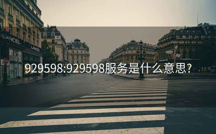 929598:929598服务是什么意思?