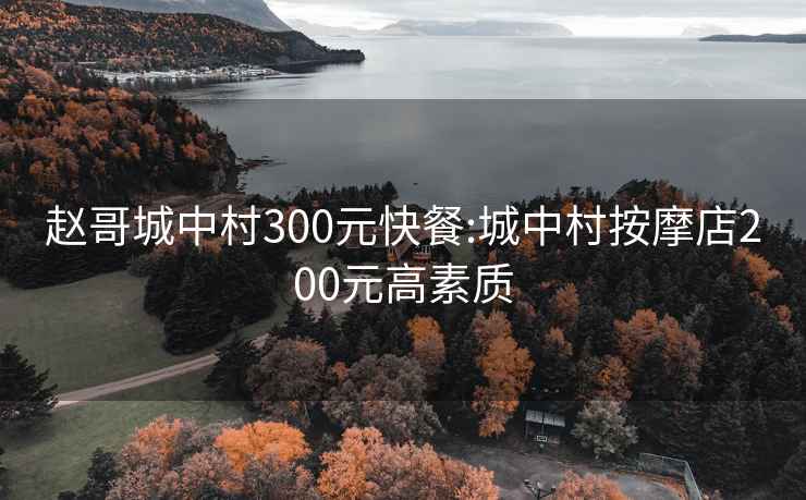 赵哥城中村300元快餐:城中村按摩店200元高素质