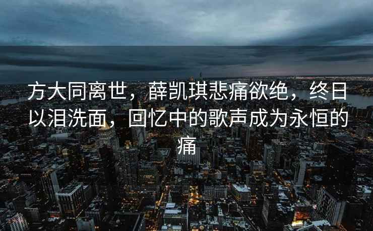 方大同离世，薛凯琪悲痛欲绝，终日以泪洗面，回忆中的歌声成为永恒的痛