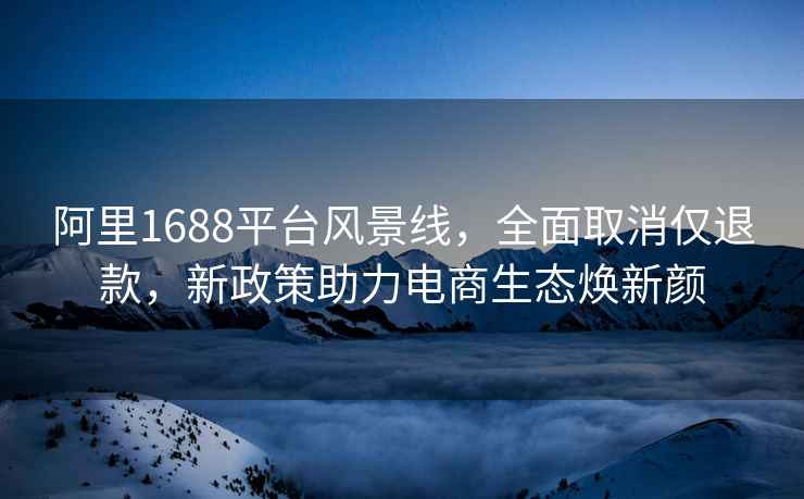 阿里1688平台风景线，全面取消仅退款，新政策助力电商生态焕新颜