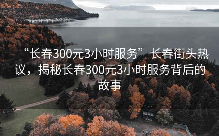 “长春300元3小时服务”长春街头热议，揭秘长春300元3小时服务背后的故事