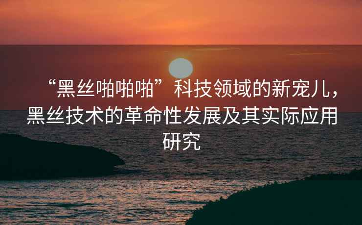 “黑丝啪啪啪”科技领域的新宠儿，黑丝技术的革命性发展及其实际应用研究