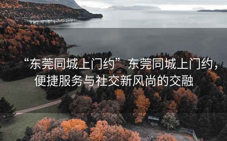 “东莞同城上门约”东莞同城上门约，便捷服务与社交新风尚的交融