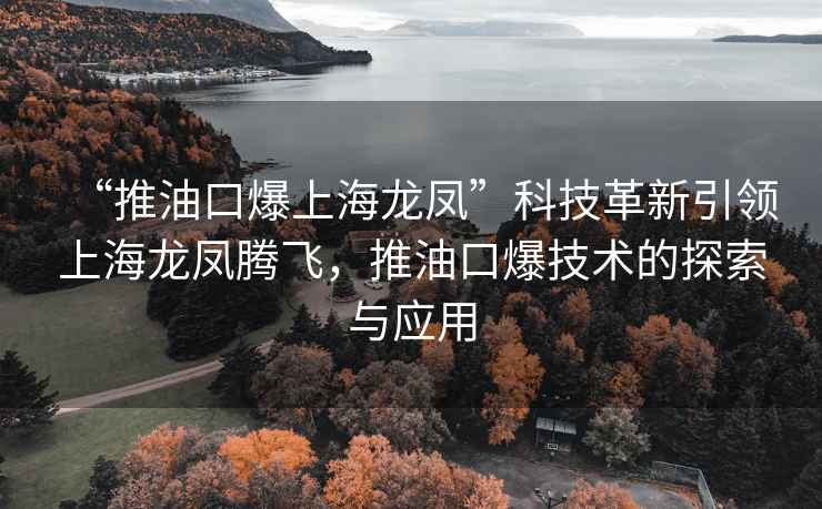 “推油口爆上海龙凤”科技革新引领上海龙凤腾飞，推油口爆技术的探索与应用