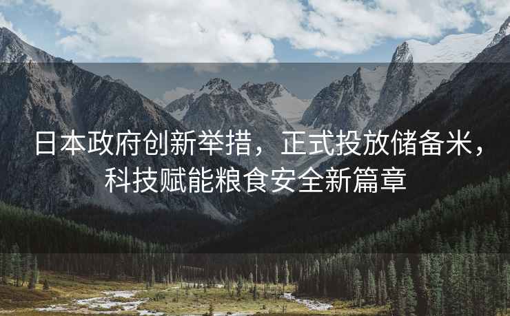 日本政府创新举措，正式投放储备米，科技赋能粮食安全新篇章