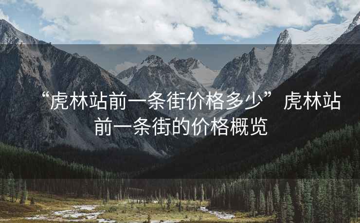 “虎林站前一条街价格多少”虎林站前一条街的价格概览