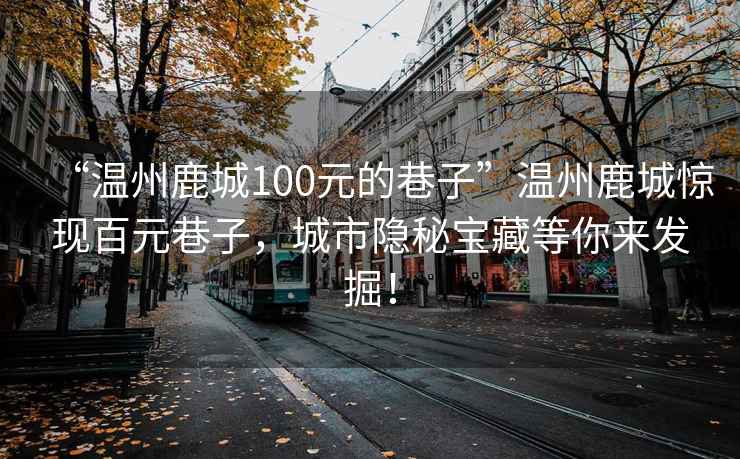 “温州鹿城100元的巷子”温州鹿城惊现百元巷子，城市隐秘宝藏等你来发掘！