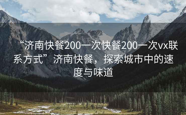 “济南快餐200一次快餐200一次vx联系方式”济南快餐，探索城市中的速度与味道